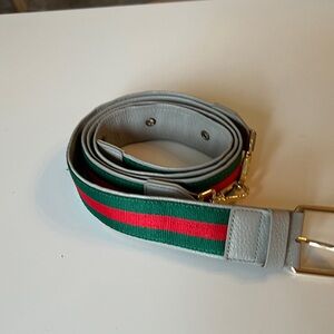 Striped Green and Red Adjustable Shoulder Strap for Bags or used as a belt